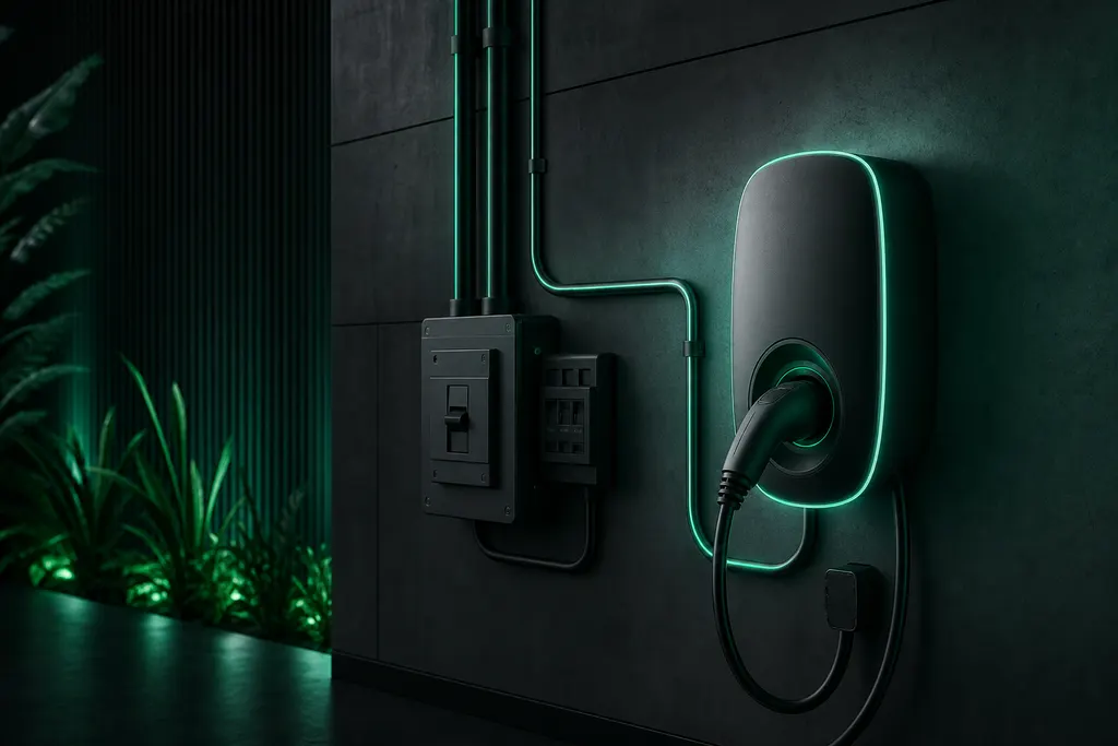 Ilustración premium de cargador para vehículo eléctrico